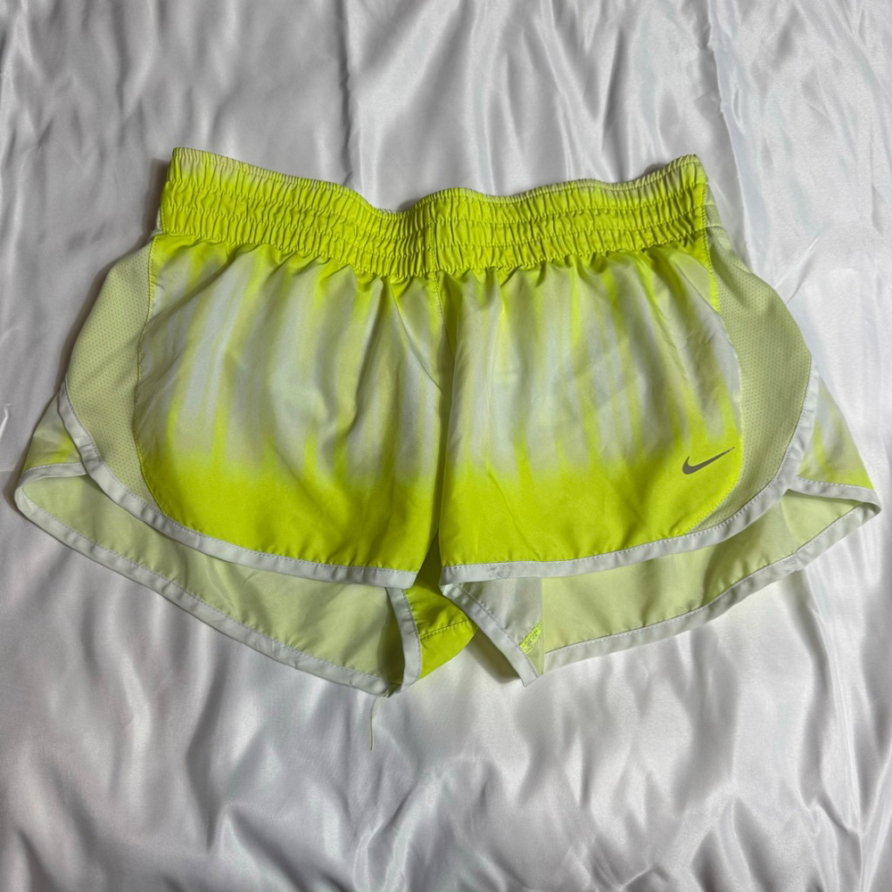Women's Nike Neon Green & White Tie-Dye Athletic Shorts M